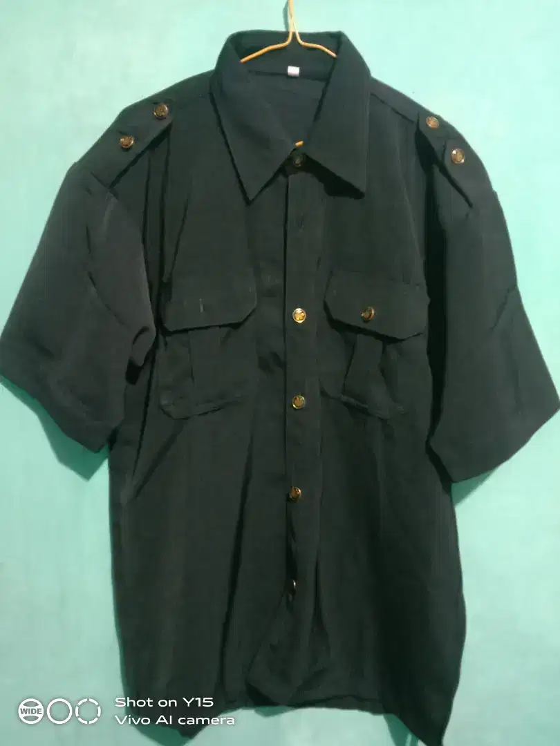 1 STEL baju hitam  pria  satpam ukuran jumbo XXL