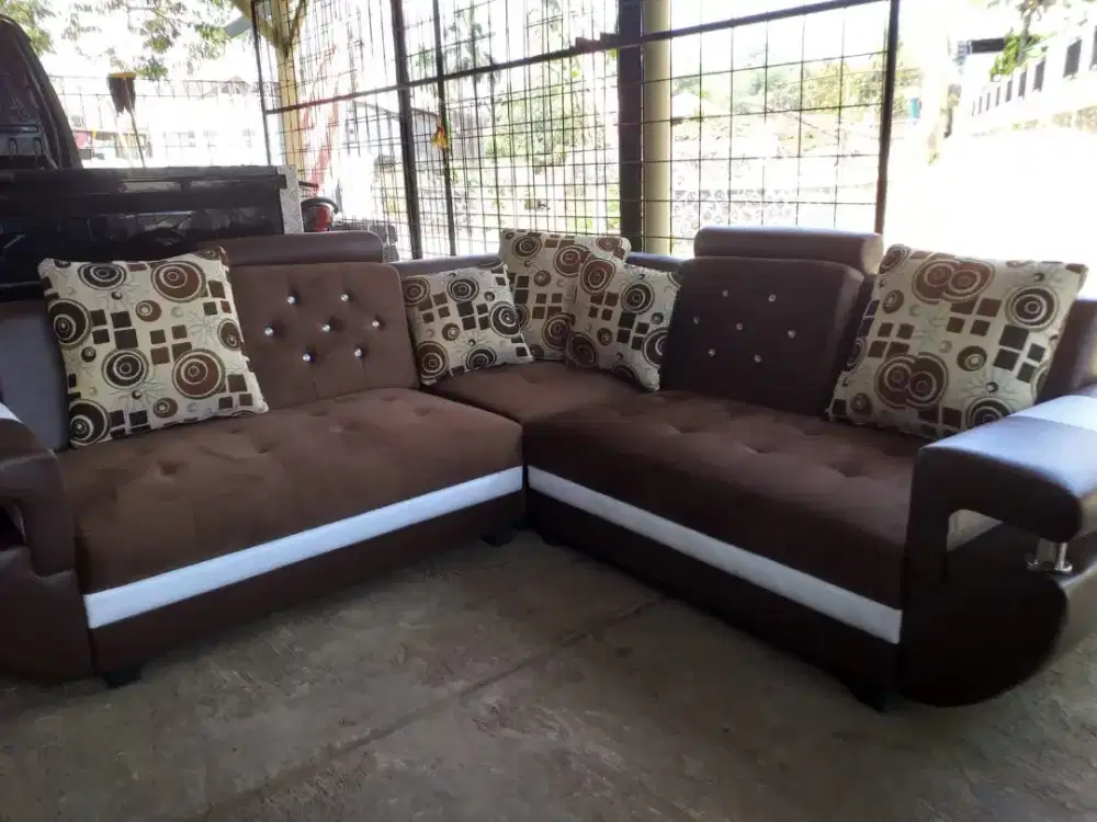 Sofa sudut GGS coklat