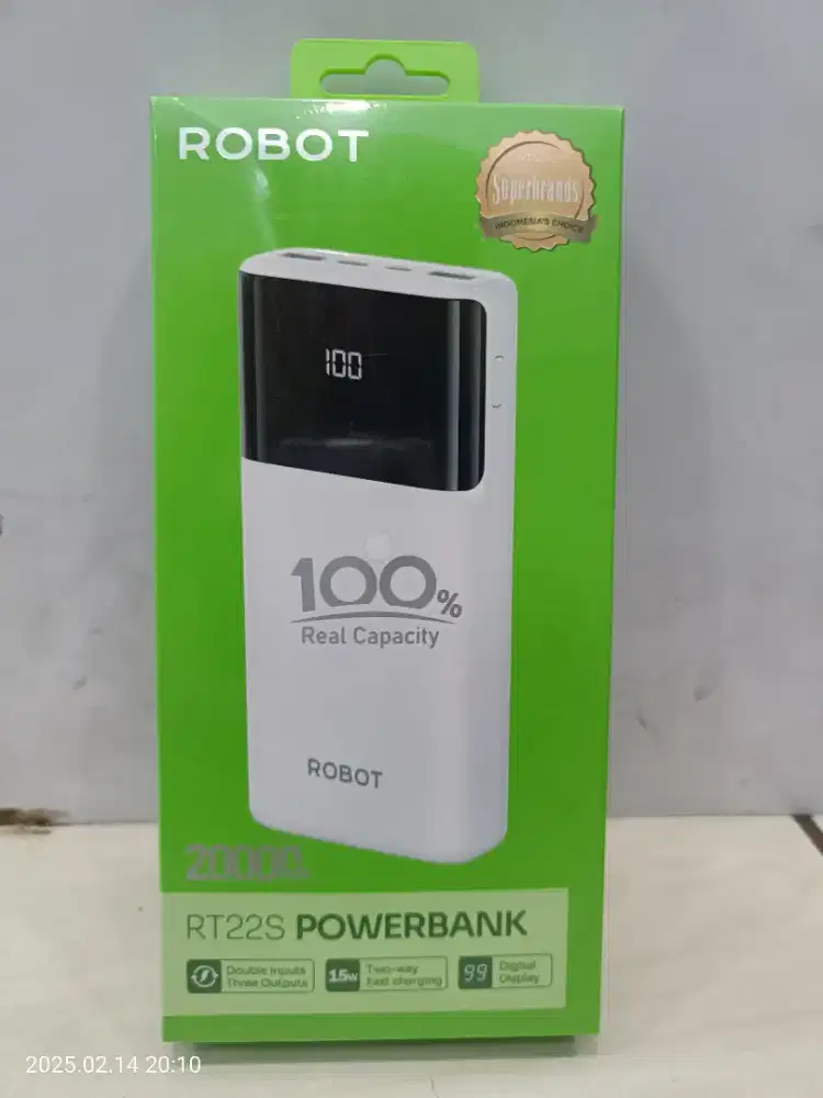 Power bank 20000mAh Robot rt22s charger hp murah meriah