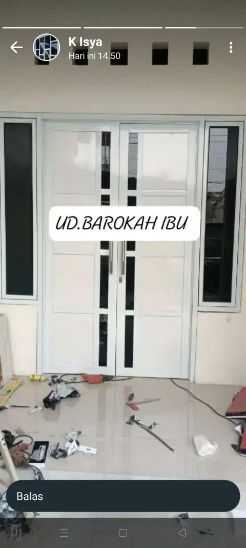 Jual kusen pintu satu dan pintu dua dari bahan aluminium dan kayu