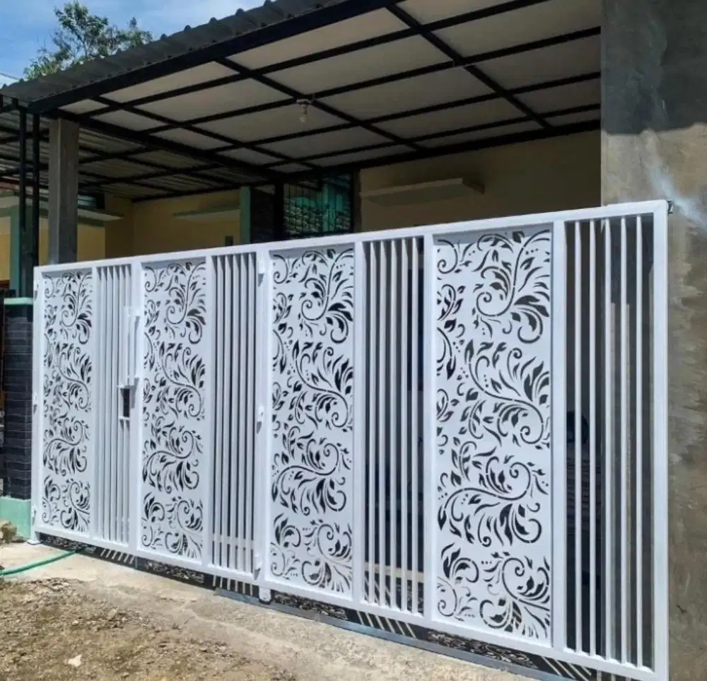 Pagar gerbang plat cutting modern