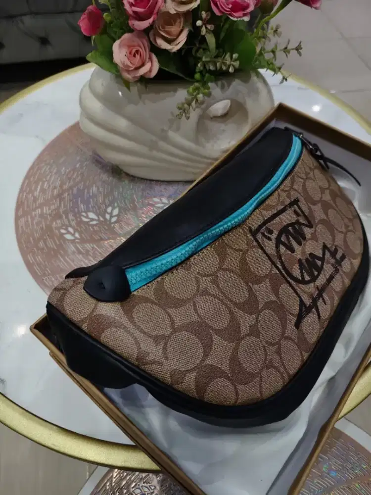 WaistBag kulit asli import motif Coc