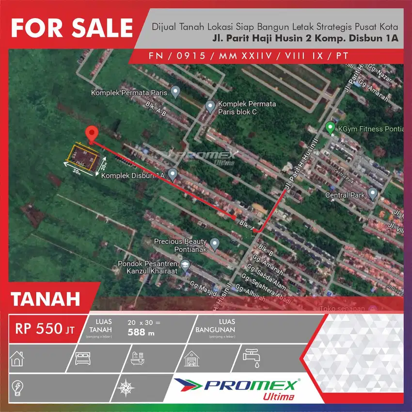 Dijual Tanah Siap Bangun Lokasi Strategis Pusat Kota