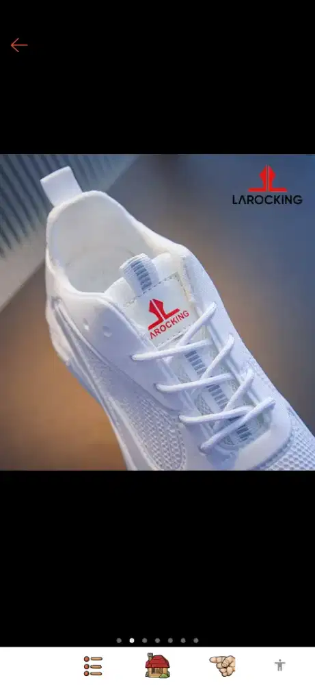 Larocking - Vetro Putih Polos | Sepatu Sneakers Running Gym Shoes