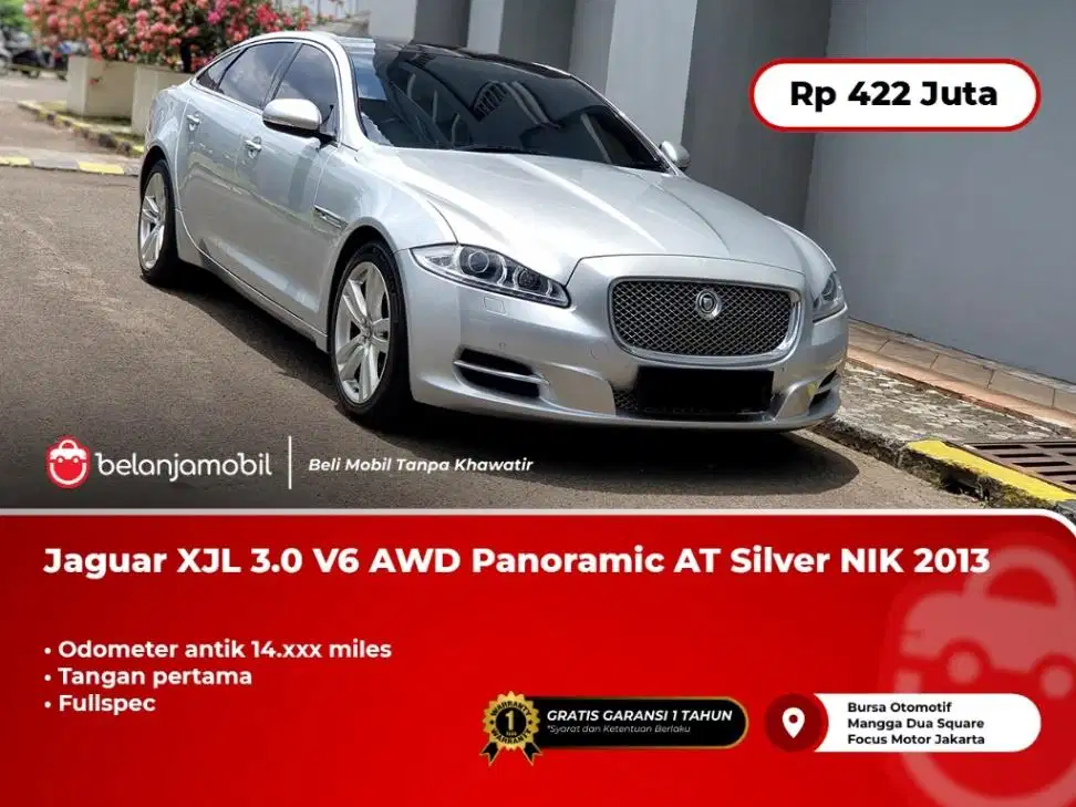[MILES ANTIK 14RB] Jaguar XJL 3.0 V6 AWD Fullspec AT Silver 2013/2014