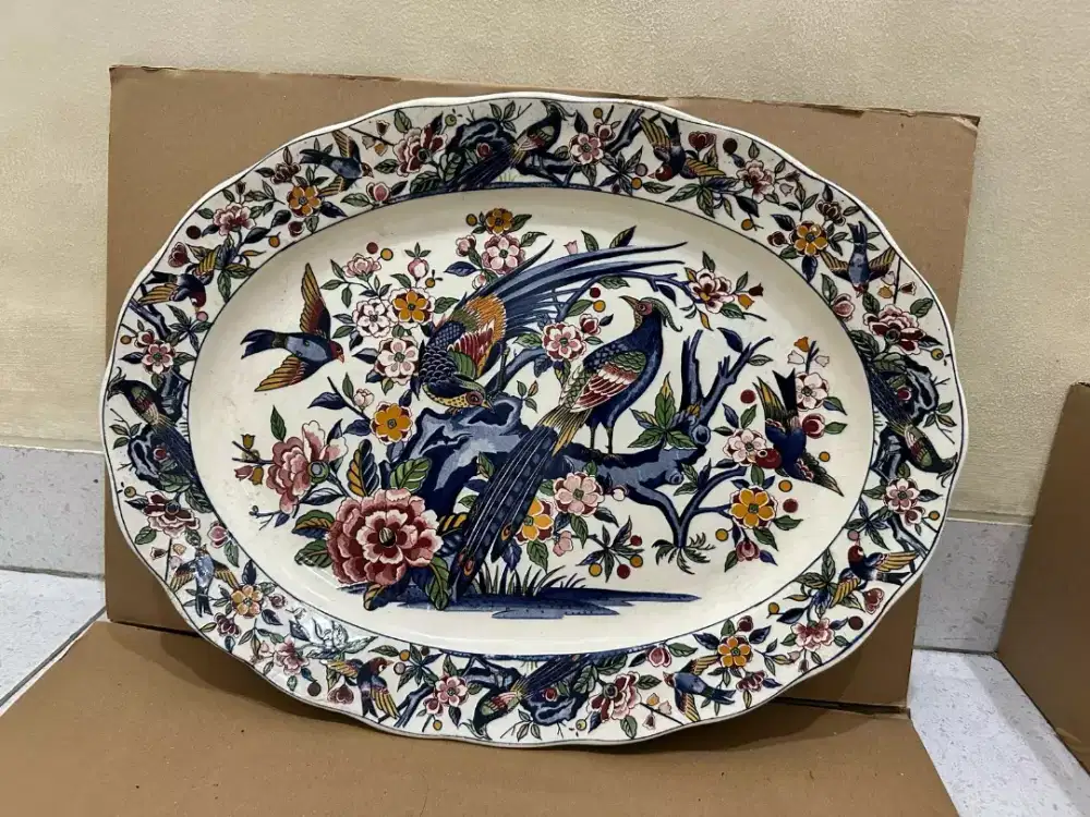 Piring Antik Jepang Merk SM Ukuran 46x35cm