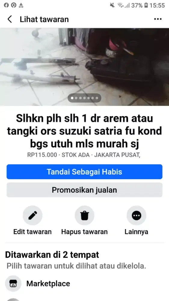 Slhkn plh slh 1 dr arem/tangki ors satria fu ex copotan hrg murah sj