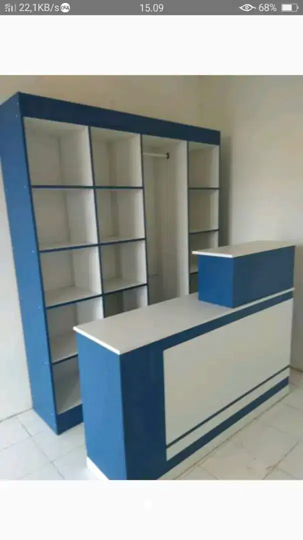 Open order 1paket Rak & Meja kasir pelengkap usaha laundry