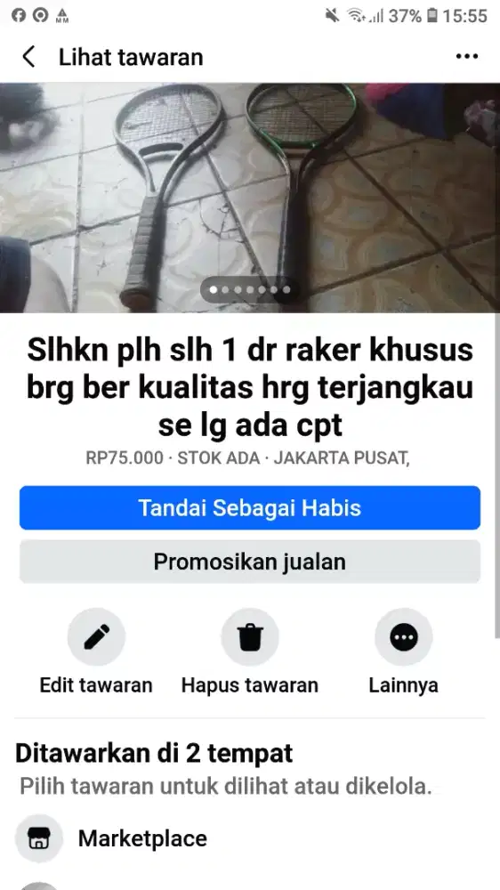 Slhkn plh slh 1 dr raker tenis berkualitas kond bgs hrg murah sj cpt