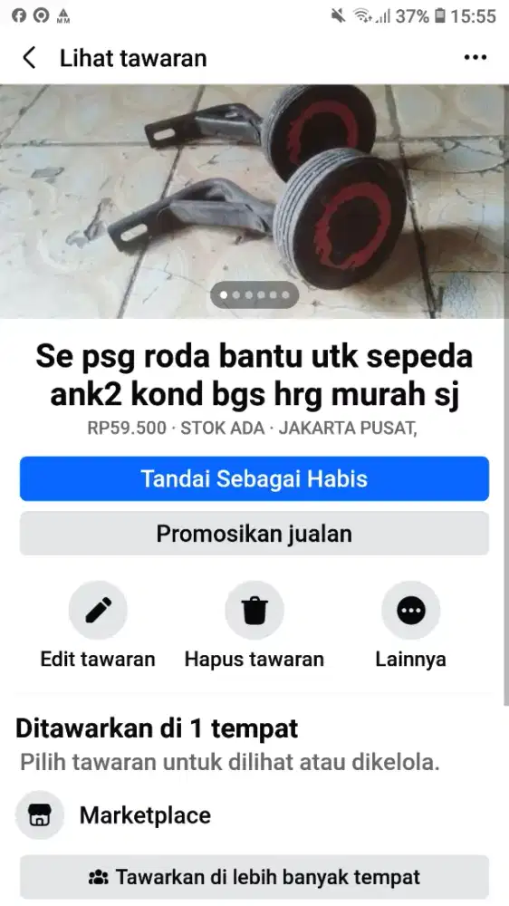 Se psg roda bantu utk sepeda ank2 kond bgs hrg murah sj cpt dpt yah