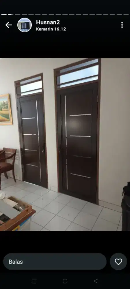 Jual kusen pintu satu dan pintu dua dari bahan aluminium dan kayu