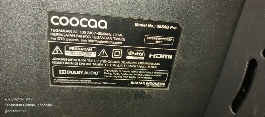TV COOCAA 50 IN ANDROID &DIGITAL