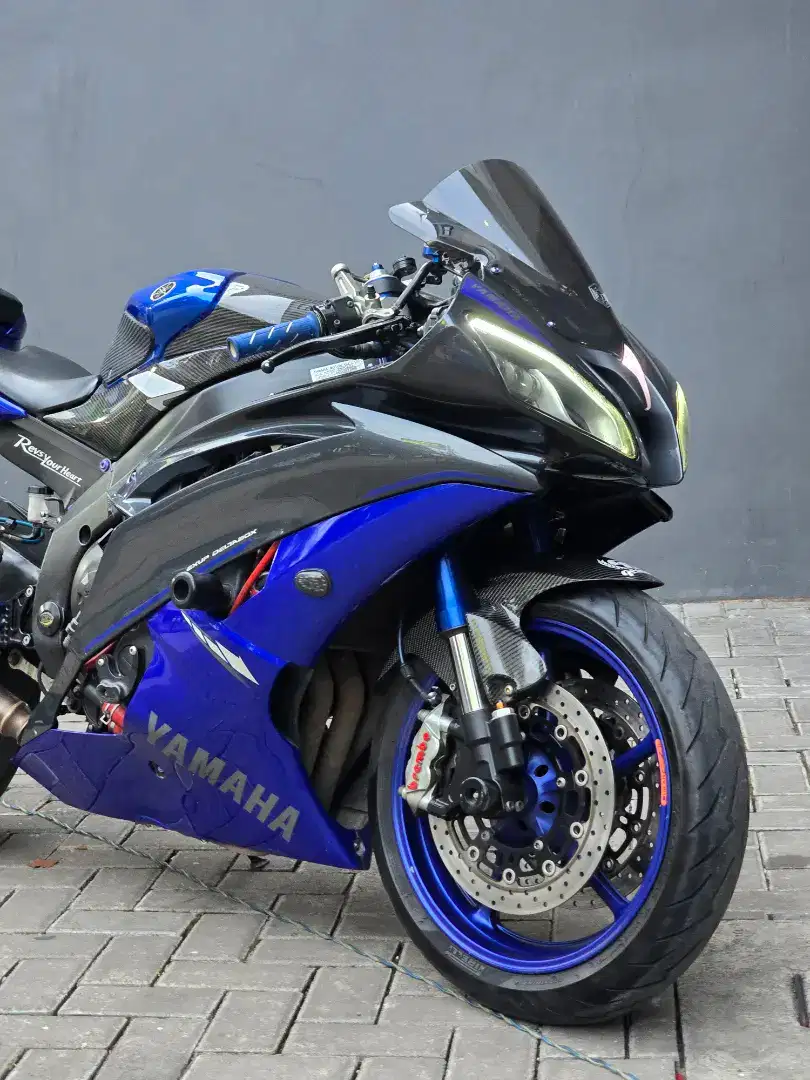 Moge Sport Bike YZF R6 Blue Race Th 2014 Pmk Modif Hedon Siap Gas