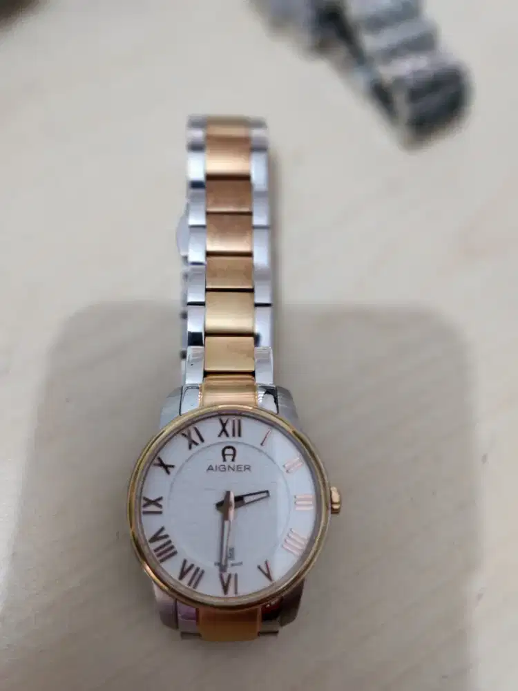 Jam aigner ori..mesin swiss gold plate