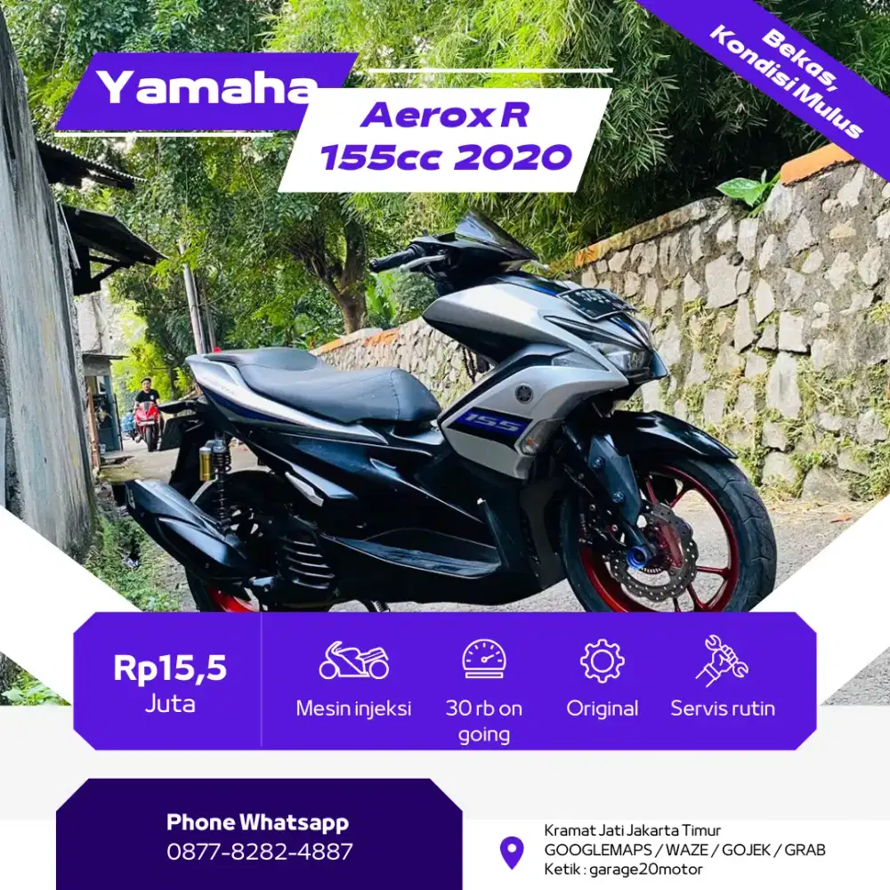 Yamaha aerox 155cc vva blucore type R tahun 2020