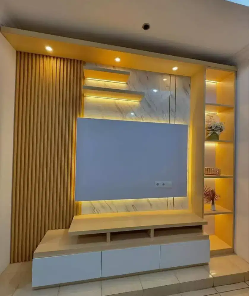 Partisi sekat dan Bagdrop tv