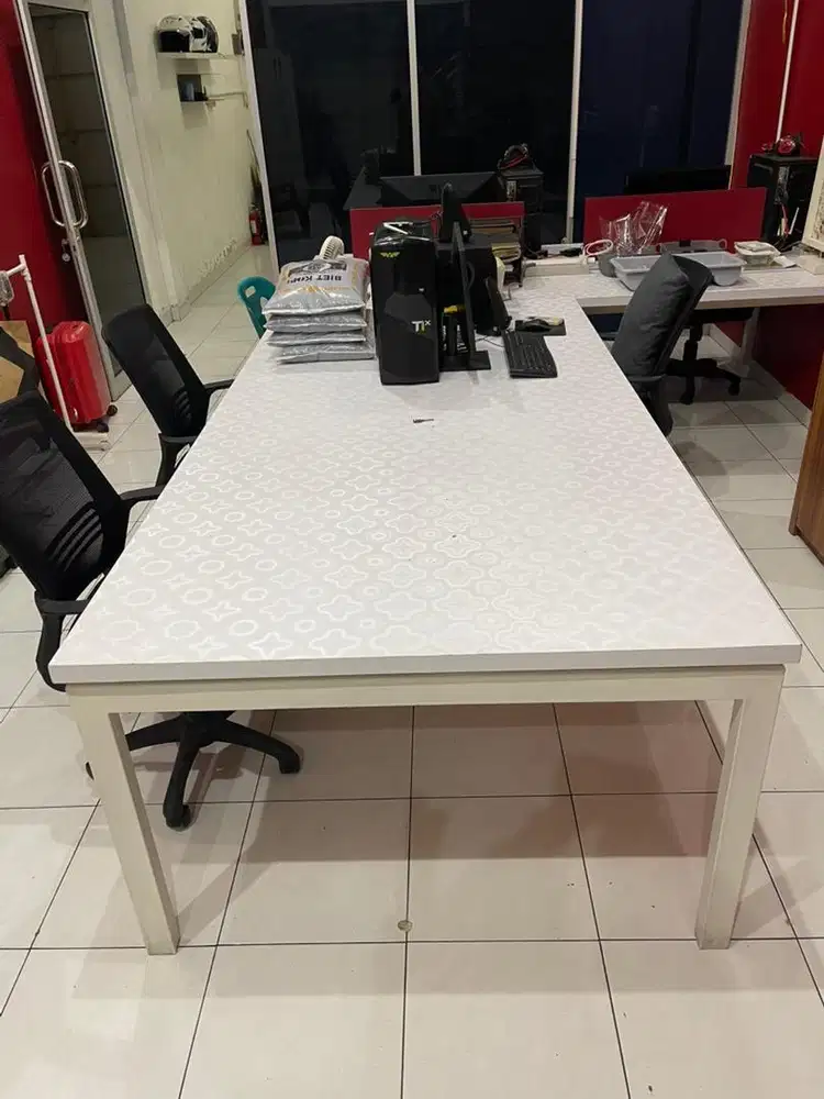 Meja Kerja / Kantor / Rapat / Meeting Besar Putih 240cm X 120cm