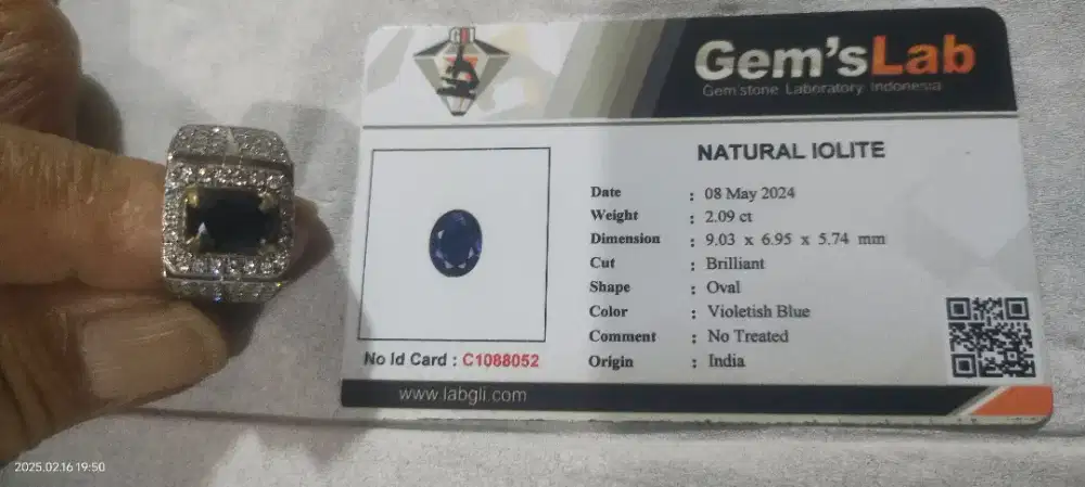 Batu Cincin IOLITE Dari India