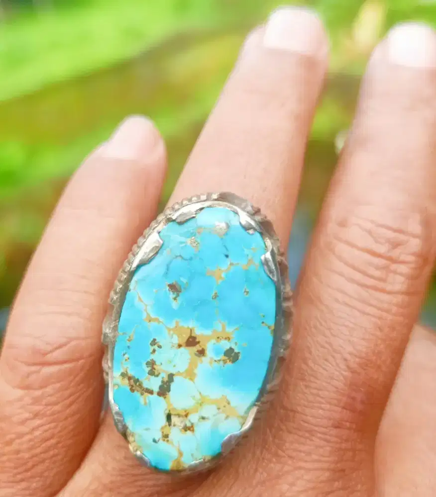 jual batu pirus Persia biru tosca urat emas