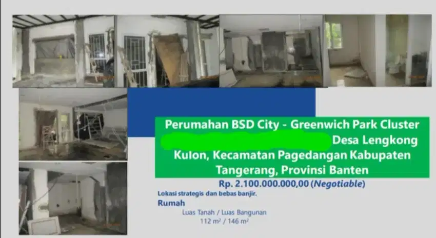 Dijual Rumah BSD City Greenwich Park