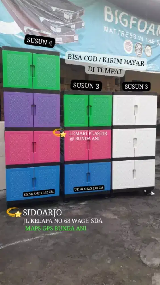 PROMO LEMARI PLASTIK MURAH SUSUN 3 BISA COD KIRIM