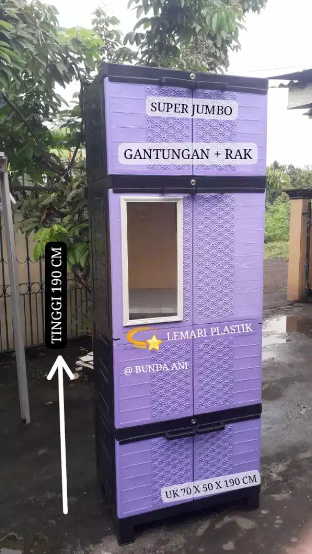 LEMARI SUPER JUMBO ADA GANTUNGAN + RAK BISA COD KIRIM