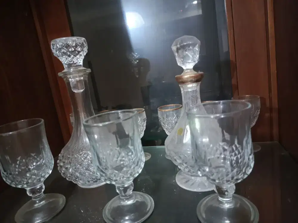 Pajangan kristal, crystal 1 set alat minum