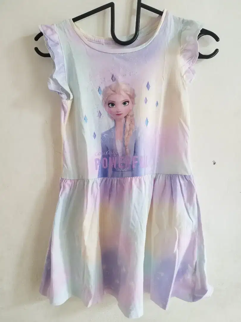 Dress frozen 5-6 tahun