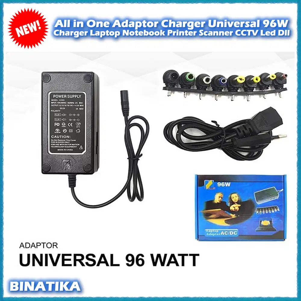 All in One Multi Adaptor Charger Universal 96W Charger Laptop Notebook