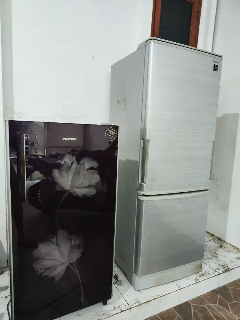 Kulkas polytron 1pintu & sharp side by side pntu kanan kiri tdk dingin