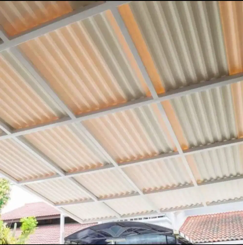 Kanopi murah canopy atap alderon rangka besi hollow galvanis