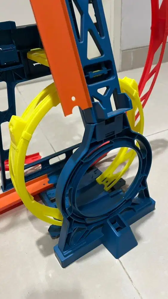 Hotwheels track builder triple loop kit ori mattel