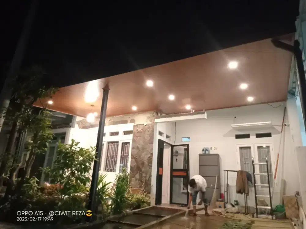 Kanopi alderon singel+plapon PVC terpasang