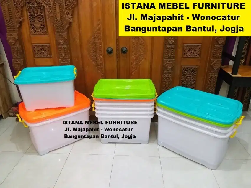 Box Boks Container Kontainer Bok Kotak Barang Plastik Kaki Roda (ben)