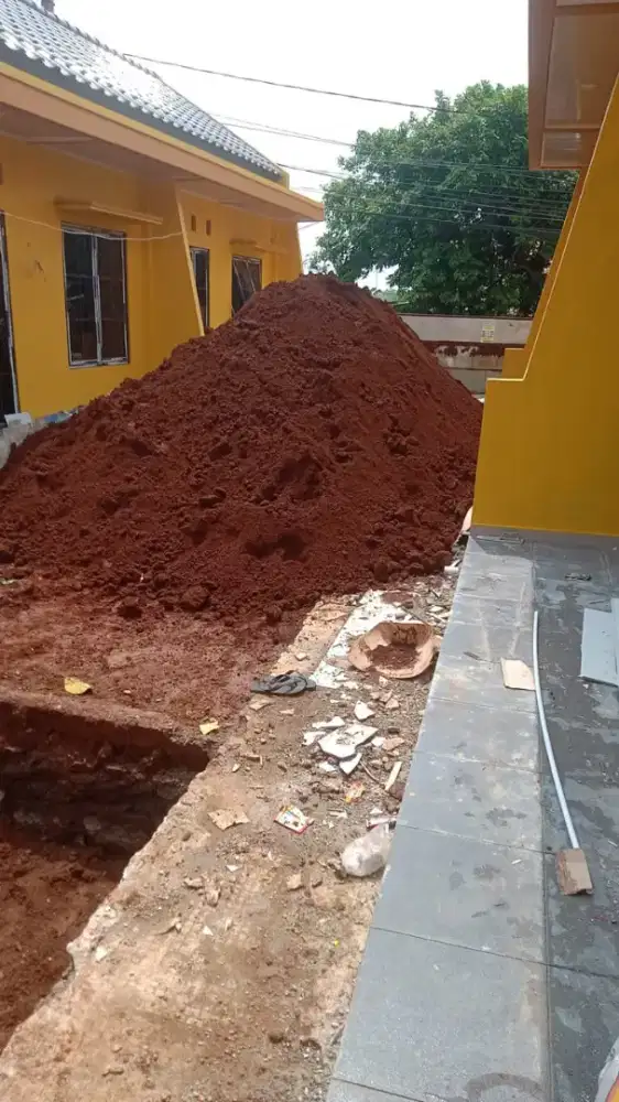 tanah merah taman tanah urug puing urug