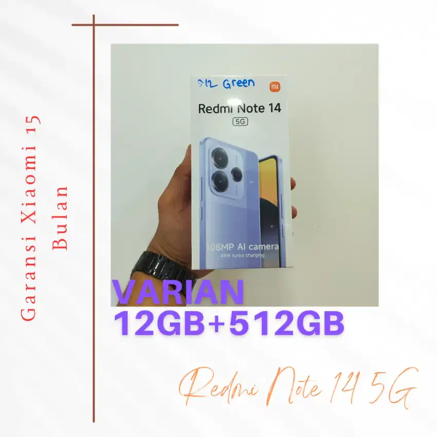 Redmi Note 14 5G 12GB+512GB Garansi Resmi Indonesia.