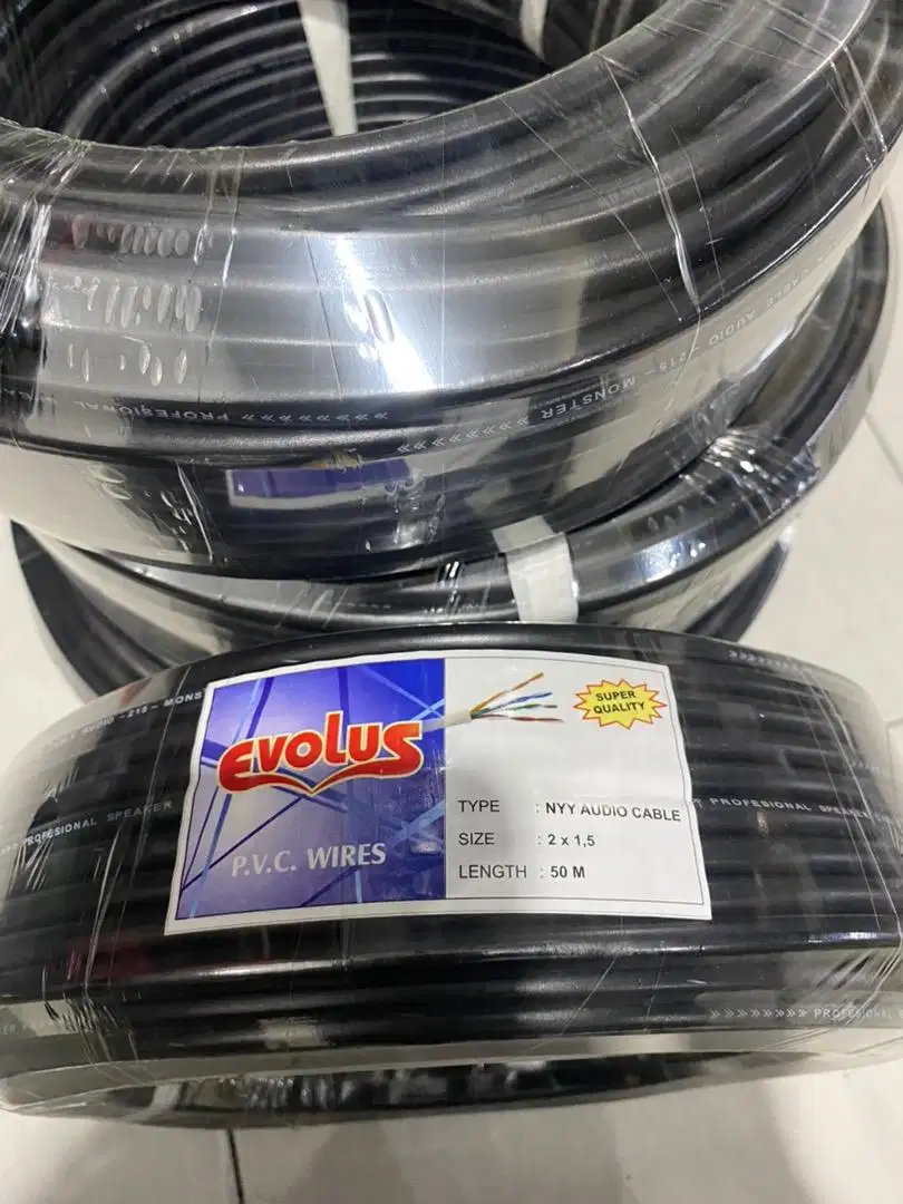 Kabel listrik serabut evolus 2x1.5  50meter