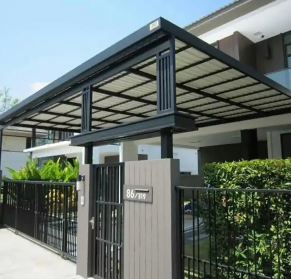 Kanopi alderon rangka galvanis