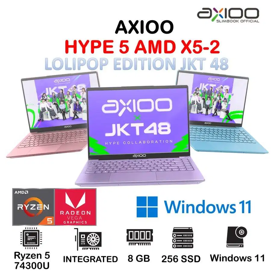 LAPTOP AXIOO HYPE 5 AMD X5 LOLIPOP EDITION | RYZEN 5 7430U 8GB 256GB