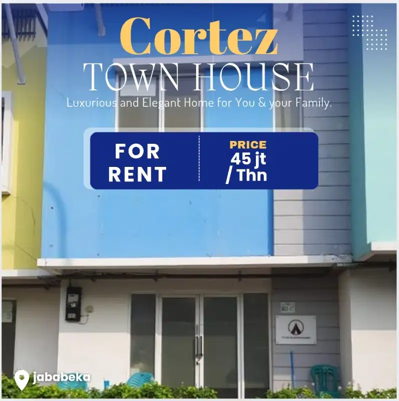 Disewakan Cortez town house untuk bisnis toko kantor atau rumah