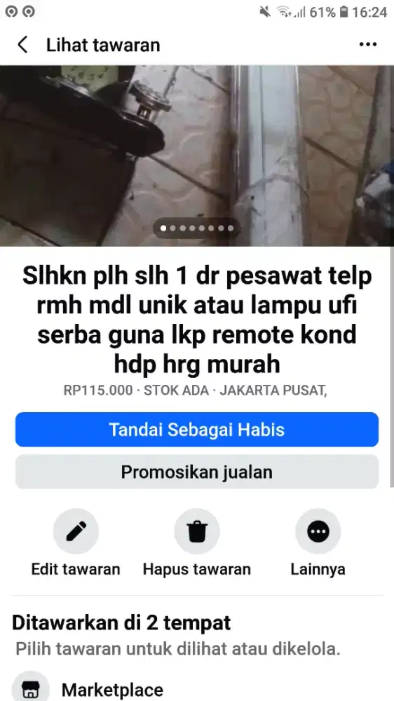 Slhkn plh slh 1 dr pesawat tlp unit atau lampu km yufi kond hdp murah