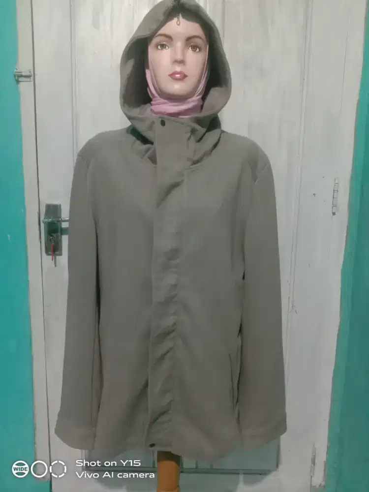 Jaket kain kupluk trandy wanita size LL/ XL merk male & co slim fit