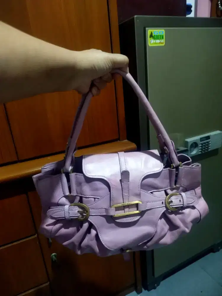 JIMMY CHOO AUTHENTIC WARNA LILAC FULL KULIT ASLI LONG HANDEL nominus