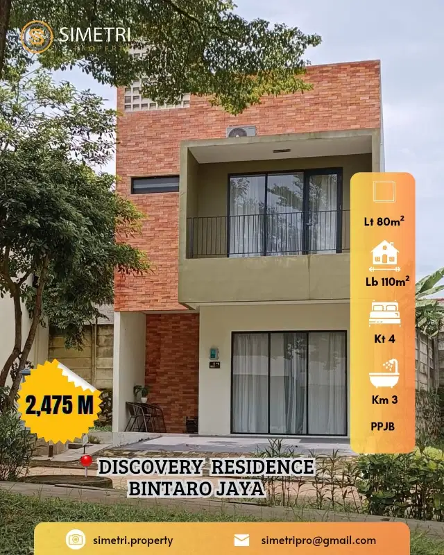 DIJUAL CLUSTER PREMIUM DEPAN TAMAN LUAS DISCOVERY  BINTARO 