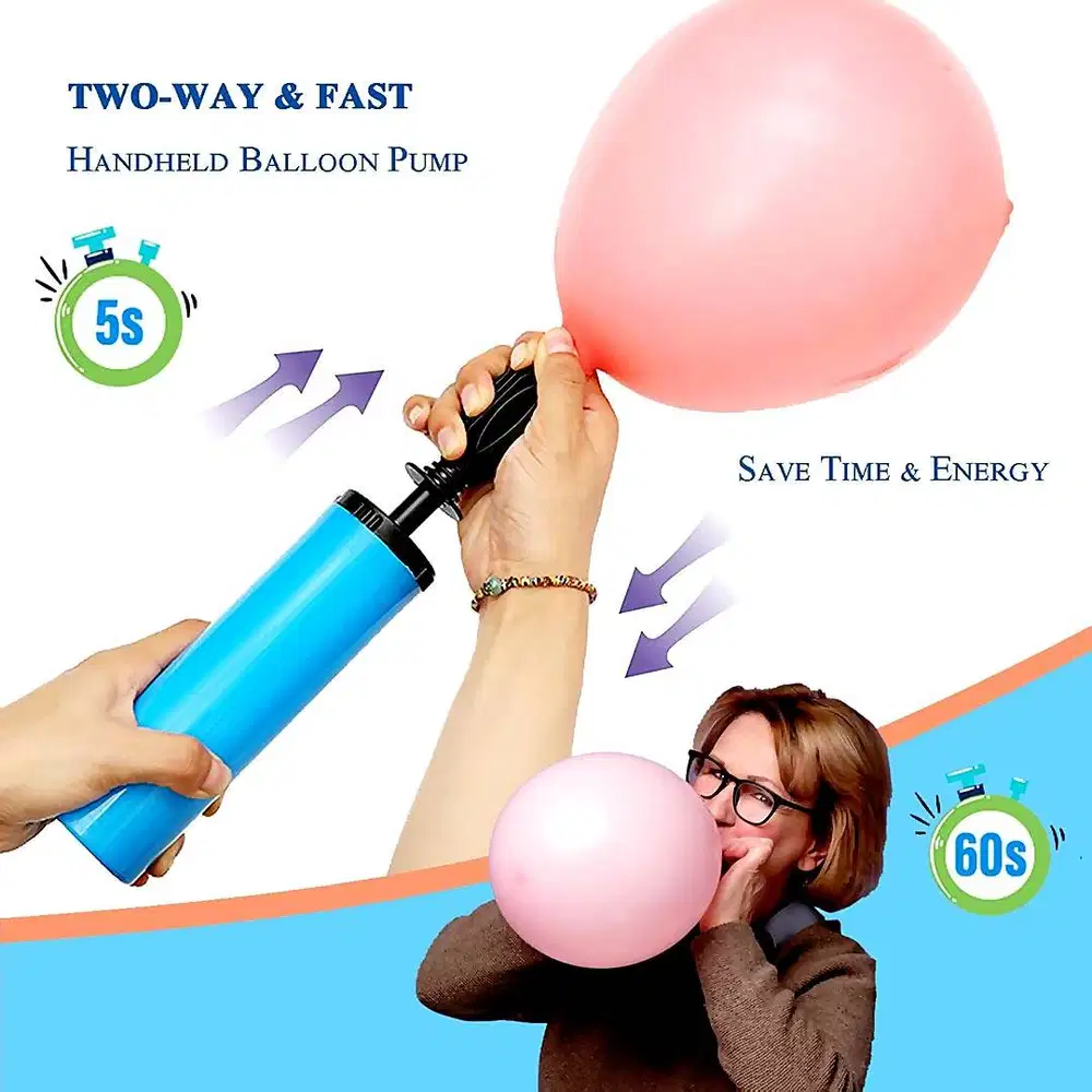 250219A Manual Mini Hand Pump Baloon Pompa Balon Tangan 28 x 5 cm Biru