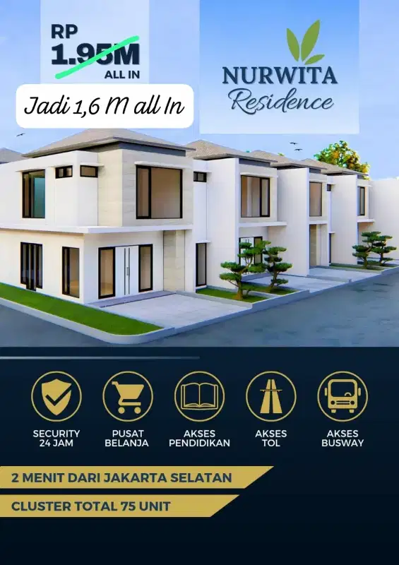 dijual rumah brand new 2 lantai di jl. pratama jaksel promo