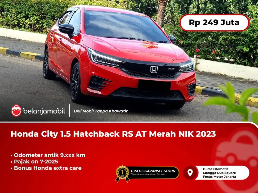[ KM ANTIK 9RB ] Honda City 1.5 Hatchback HB RS AT Merah 2023/2024