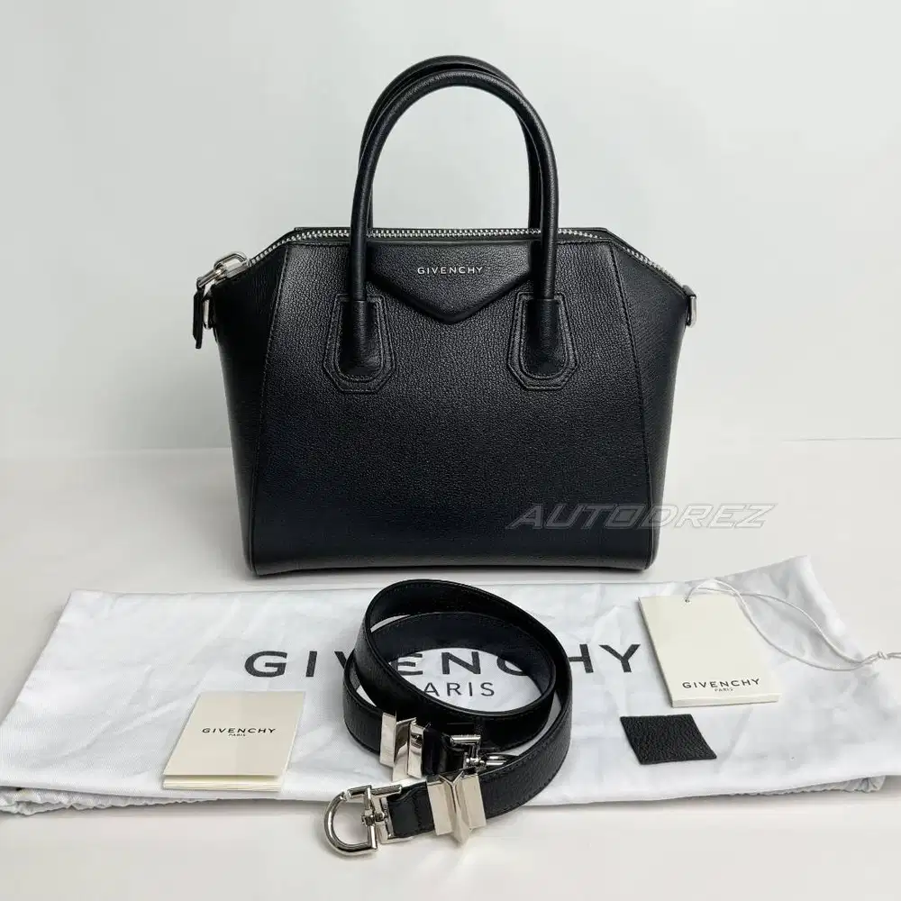 GIVENCHY Paris Antigona Black Grained Small Tas Handbag