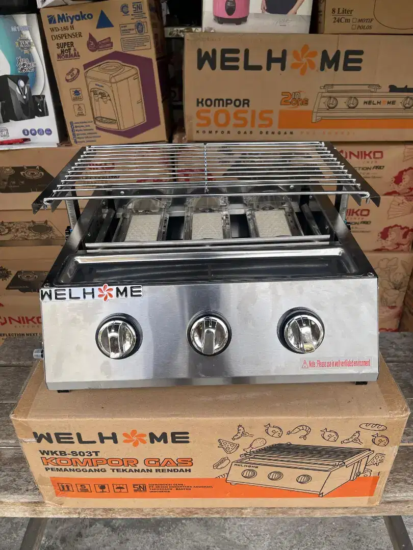 Merk welhome panggangan roaster 3 tunggku