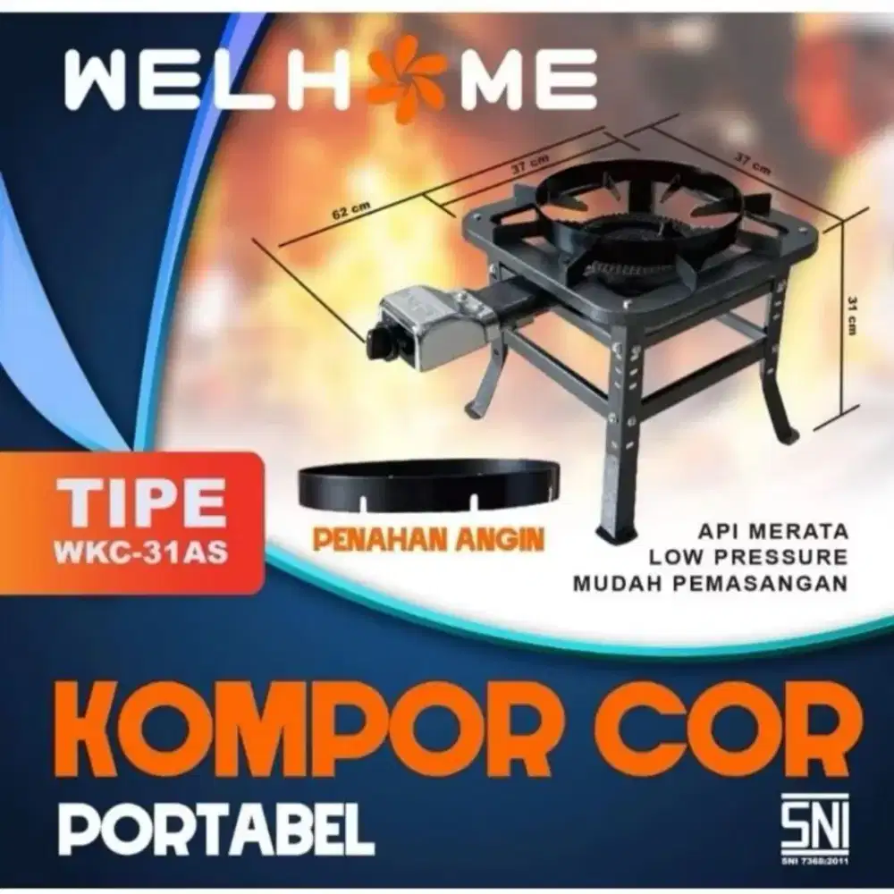 Baru merk welhome kompor cor mawar plus kerangka kaki sedang
